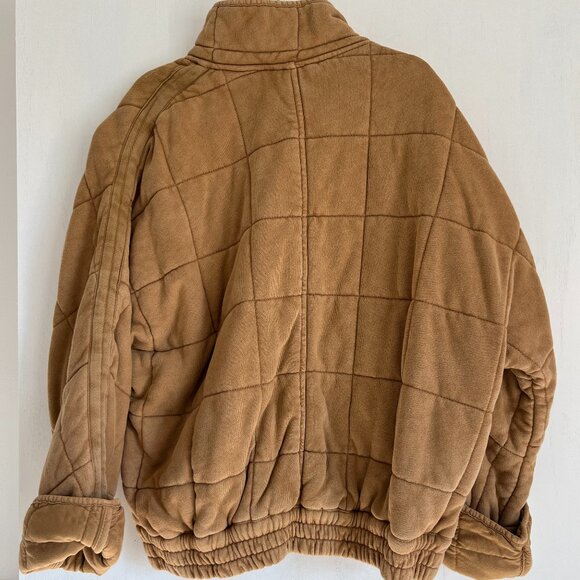 Free People Women's Dolman Quilted Knit Jacket Gold Light Size XS - Picture 4 of 4